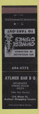 Matchbook Cover - Aylmer BBQ Pizza Chinese Food ON