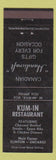 Matchbook Cover - Kum In Restaurant Clinton ON