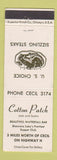 Matchbook Cover - Cotton Patch Cecil WI