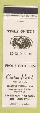 Matchbook Cover - Cotton Patch Cecil WI