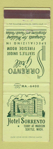Matchbook Cover - Sorrento Grill Seattle WA