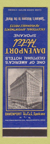 Matchbook Cover - Davenport Hotel Spokane WA