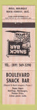 Matchbook Cover - Boulevard Snack Bar Rock Forest QC