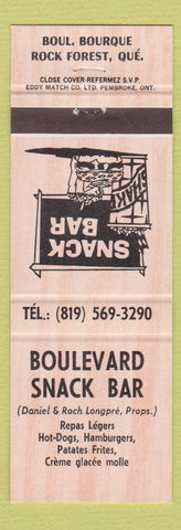 Matchbook Cover - Boulevard Snack Bar Rock Forest QC