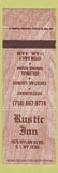 Matchbook Cover - Rustic Inn Staten Island NY