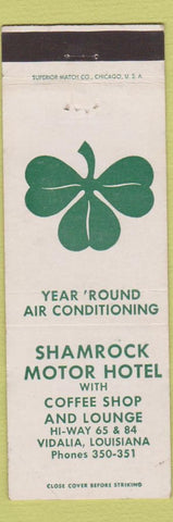 Matchbook Cover - Shamrock Motel Vidalia LA