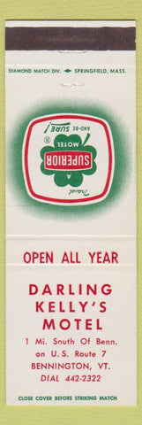 Matchbook Cover - Darling Kelly's Motel Bennington VT