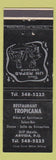 Matchbook Cover - Restaurant Tropicana Arvida QC