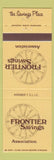 Matchbook Cover - Frontier Savings Green Bay Oconto Oshkosh Two Rivers WI