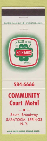 Matchbook Cover - Community Court Motel Saratoga Springs NY
