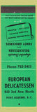 Matchbook Cover - European Deli Port Alberni BC