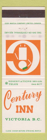 Matchbook Cover - Century Inn Victoria BC