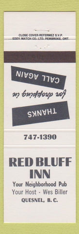 Matchbook Cover - Red Bluff Inn Quesnel BC