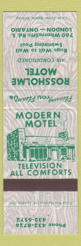Matchbook Cover - Rossholme Motel London ON