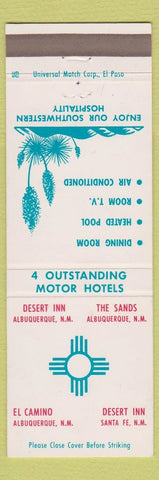 Matchbook Cover - Motor Hotels Albuquerque Santa Fe NM