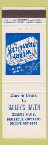 Matchbook Cover - Smiley's Haven Queen's Hotel Brussels ON