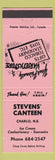 Matchbook Cover - Stevens' Canteen Charlo NB
