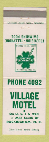 Matchbook Cover - Village Motel Rockingham NC