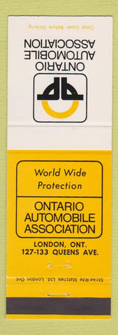 Matchbook Cover - Ontario Automobile Association London ON