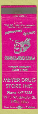 Matchbook Cover - Meyer Drug Store Tiffin OH