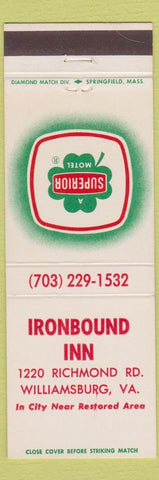 Matchbook Cover - Ironbound Inn Williamsburg VA