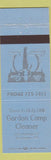Matchbook Cover - Gordon Camp Cleaner Rochester PA
