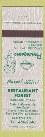 Matchbook Cover - Restaurant Forest Armagh Bell QC
