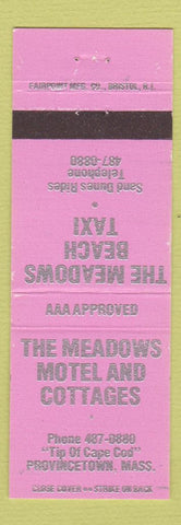Matchbook Cover - Meadows Motel Cottages Providencetown MA Taxi