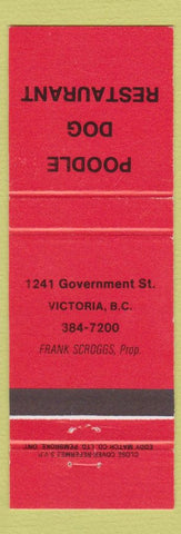Matchbook Cover - Poddle Dog Restaurant Victoria BC