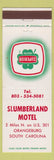 Matchbook Cover - Slumberland Motel Orangeburg SC