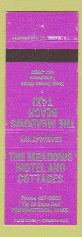 Matchbook Cover - Meadows Motel Cottages Providencetown MA Taxi