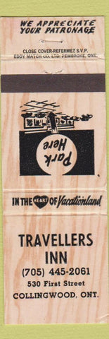 Matchbook Cover - Travellers Inn Collingwood ON