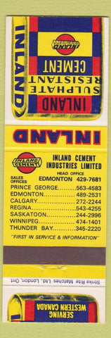 Matchbook Cover - Inland Cement Edmonton AB