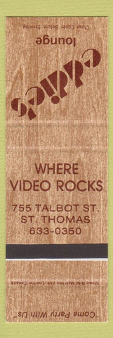 Matchbook Cover - Eddie's Lounge St Thomas ON