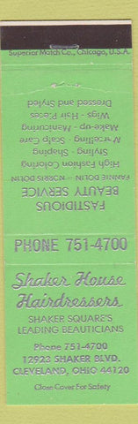 Matchbook Cover - Shaker House Salon Cleveland OH
