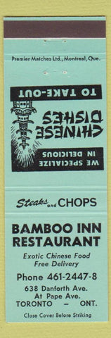 Matchbook Cover - Bamboo Inn Chinese Toronto ON