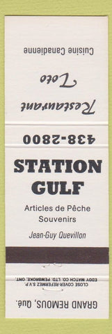 Matchbook Cover - Restaurant Toto Gulf Grand Remous QC