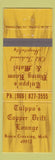 Matchbook Cover - Tulppo's Copper Drift Lounge Bruce Crossing MI