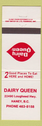 Matchbook Cover - Dairy Queen Haney BC