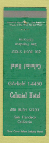 Matchbook Cover - Colonial Hotel San Francisco CA