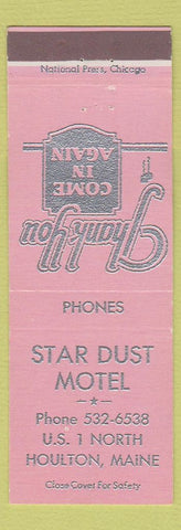 Matchbook Cover - Star Dust Motel Houlton ME
