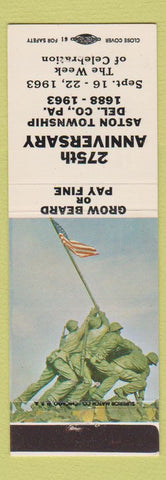 Matchbook Cover - Aston Township PA 1963 275th Anniversary