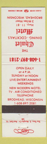 Matchbook Cover - Chalet Motel Brodhead WI