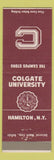 Matchbook Cover - Colgate University Hamilton NY