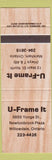Matchbook Cover - U Frame It Markham Willowdale ON