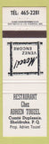 Matchbook Cover - Restaurant Chez Adrien Touzel Sheldrake QC