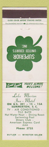 Matchbook Cover - Lake MARion Inn Motel Summerton SC