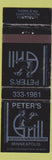 Matchbook Cover - Peter's Minneapolis MN WEAR