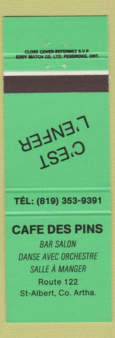 Matchbook Cover - Cafe Des Pins QC?