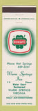Matchbook Cover - Warm Springs Inn VA